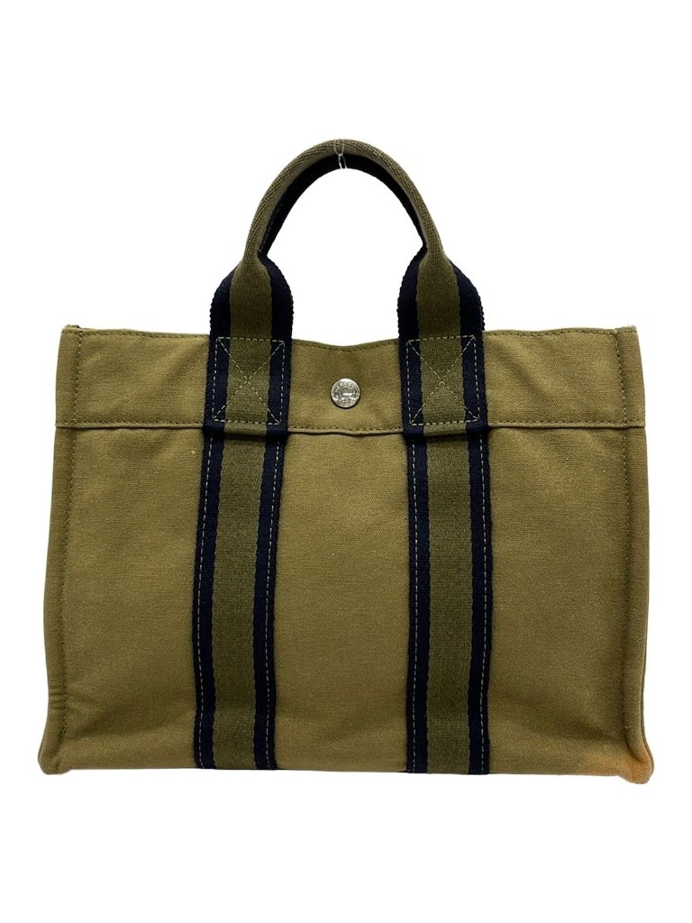 Hermes Tote Fourre Tout Pm Khaki Dark Navy